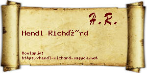 Hendl Richárd névjegykártya
